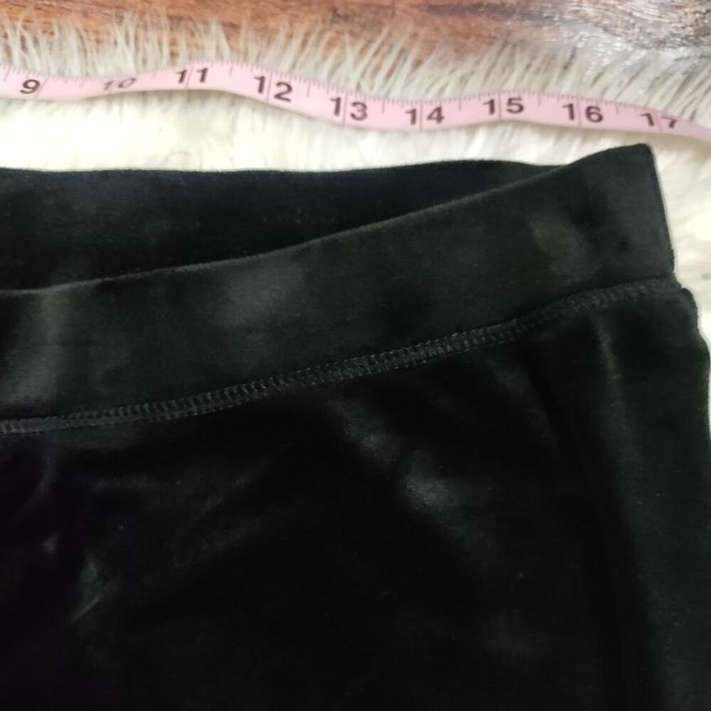 Juicy Couture Womens M/L Low Waist Velour Rhinestone Logo Wide Leg Pants Black - Picture 8 of 11
